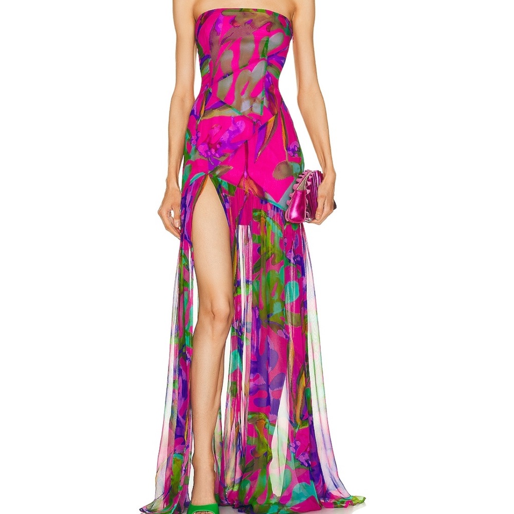 Retrofete Nicole Dress in Tropical Leaf - XS
